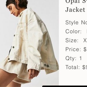 Free People Opal Swing Bright Ecru Denim Jacket